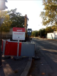 Lyon 8e - Travaux chauffage urbain à l'intersection rue de Surville et route de Vienne