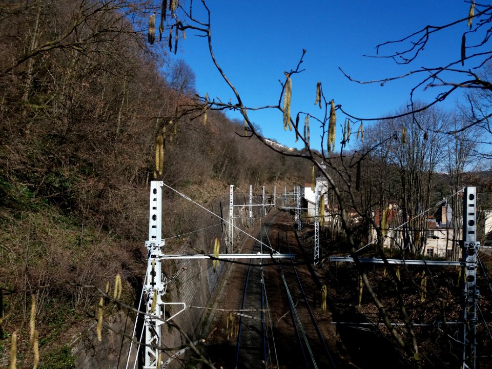 Lyon 9e - Montée de la Sauvagère, vue sur la voie de chemin de fer