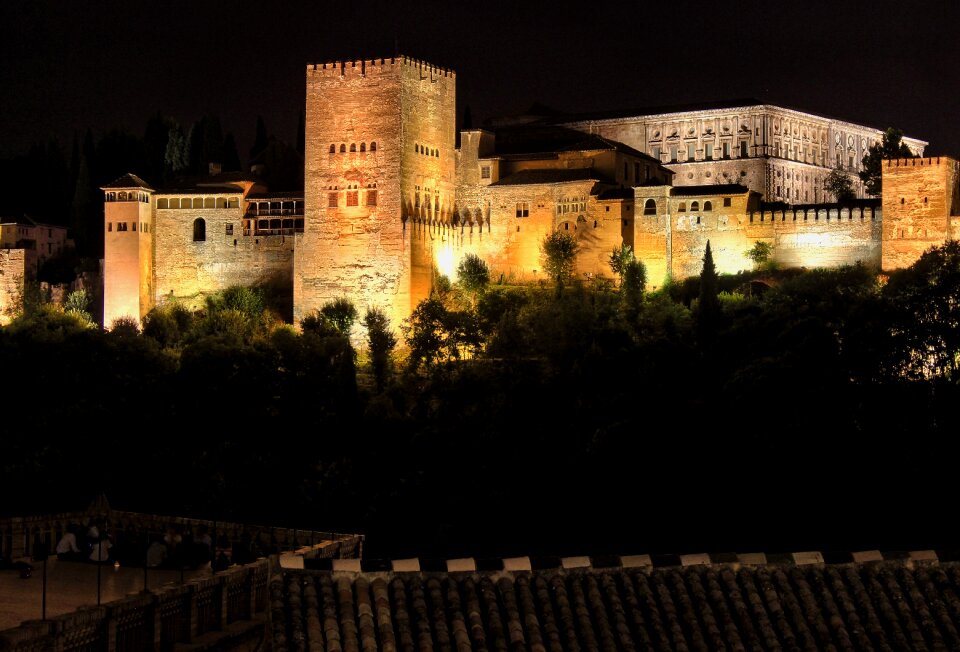 Monument andalusia night photo