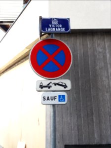 Lyon 7e - Rue Victor Lagrange, plaque à l'angle de l'avenue Leclerc