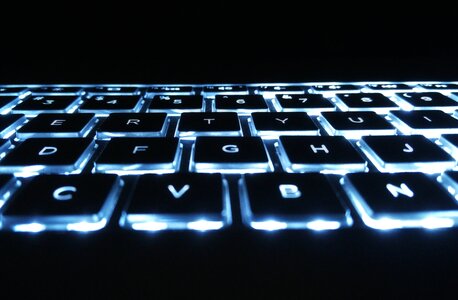 Backlit blue keyboard black keyboard