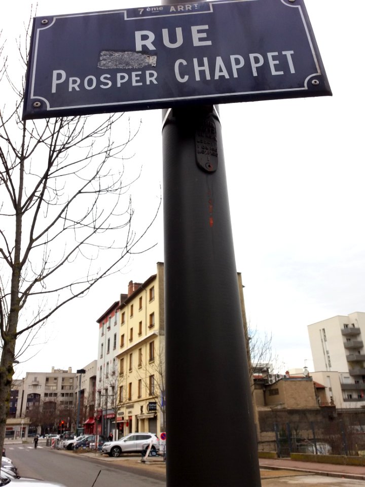 Lyon 7e - Rue Prosper Chappet, plaque