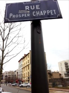 Lyon 7e - Rue Prosper Chappet, plaque