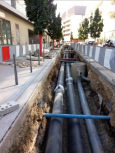 Lyon 7e - Rue Simone de Beauvoir - Travaux pour le chauffage urbain côté sud