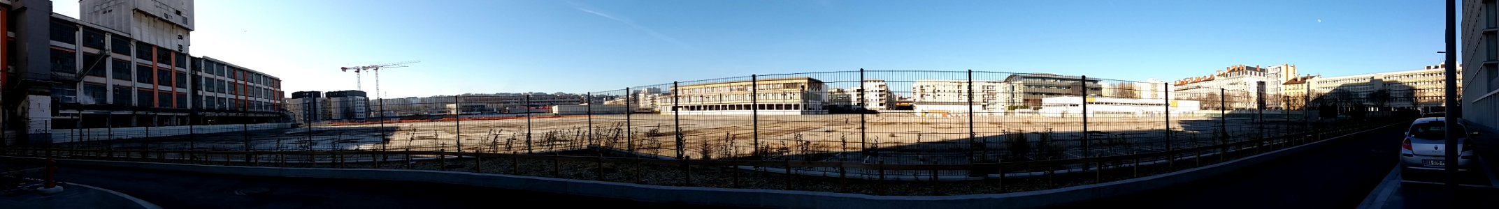 Lyon 7e - Rue Michel Félizat, panorama sur le chantier Pré Gaudry