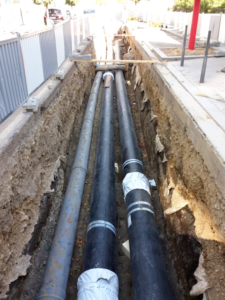 Lyon 7e - Rue Simone de Beauvoir - Travaux pour le chauffage urbain