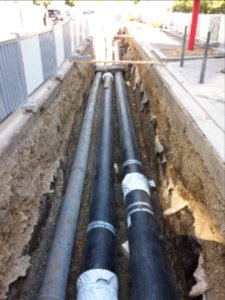 Lyon 7e - Rue Simone de Beauvoir - Travaux pour le chauffage urbain