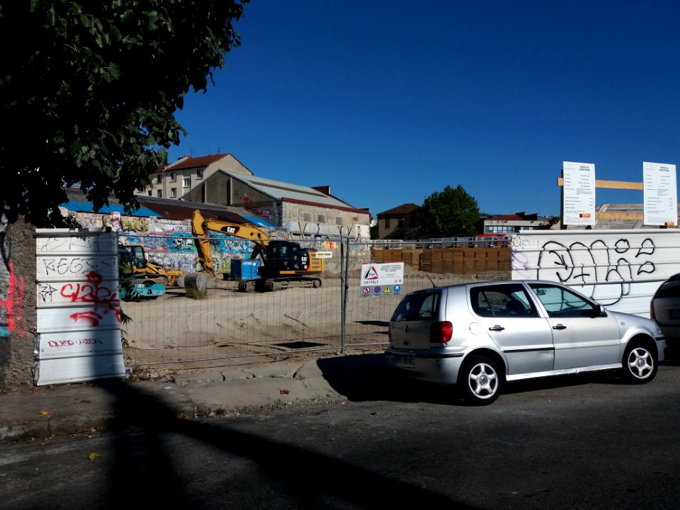 Lyon 7e - Rue Paul Duvivier, engins de chantier