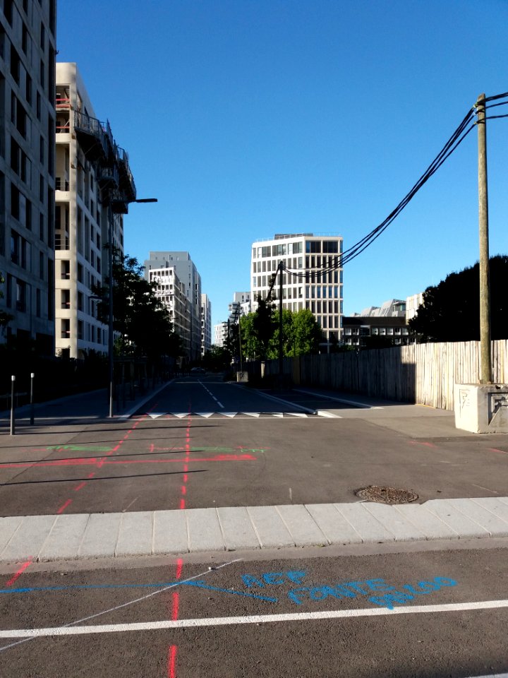 Lyon 7e - Rue Michel Félizat, côté nord depuis la rue des Girondins