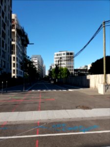 Lyon 7e - Rue Michel Félizat, côté nord depuis la rue des Girondins