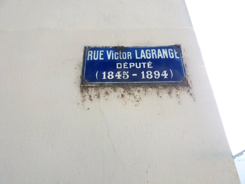 Lyon 7e - Rue Victor Lagrange, plaque, ancien modèle