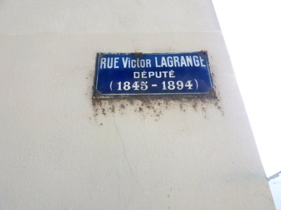 Lyon 7e - Rue Victor Lagrange, plaque, ancien modèle