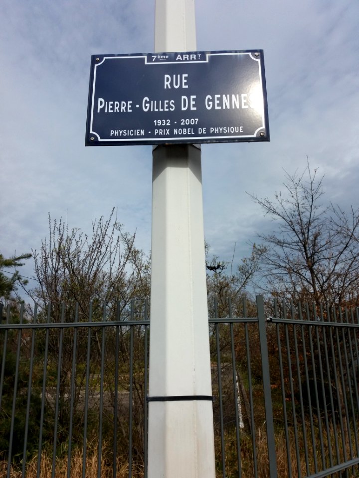 Lyon 7e - Rue Pierre-Gilles de Gennes, plaque