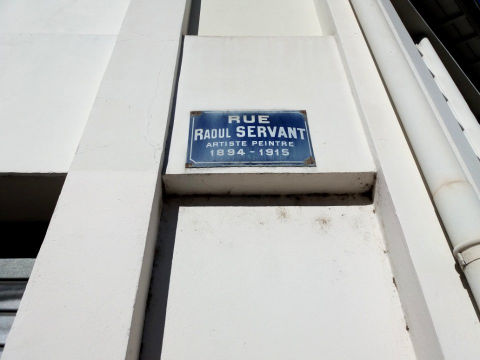 Lyon 7e - Rue Raoul Servant, plaque