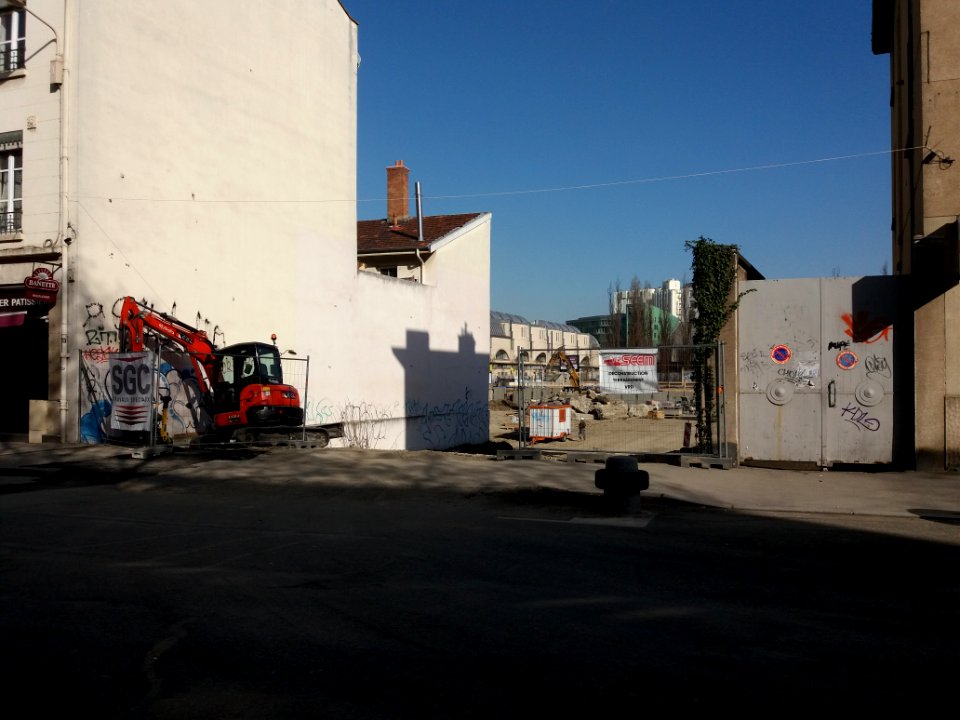 Lyon 7e - Rue Marcel Mérieux, entrée du chantier avenue Debourg