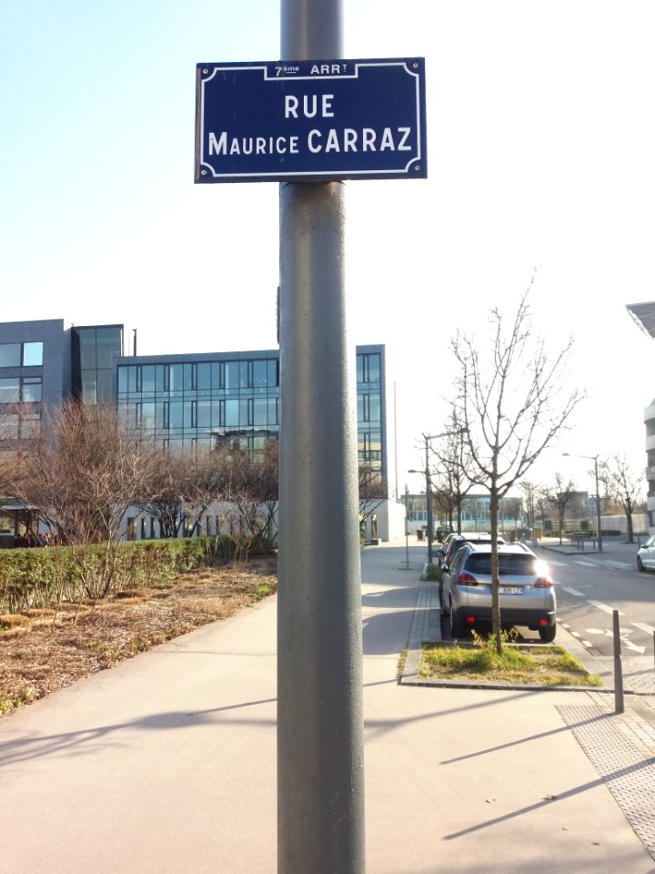 Lyon 7e - Rue Maurice Carraz, plaque