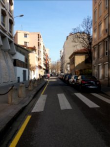 Lyon 7e - Rue Rachais, en direction du cours Gambetta depuis la synagogue