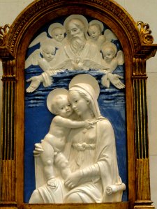 Madonna and Child with God the Father and Cherubim, workshop of Andrea della Robbia, c. 1480, glazed terra cotta - National Gallery of Art, Washington - DSC08822 photo