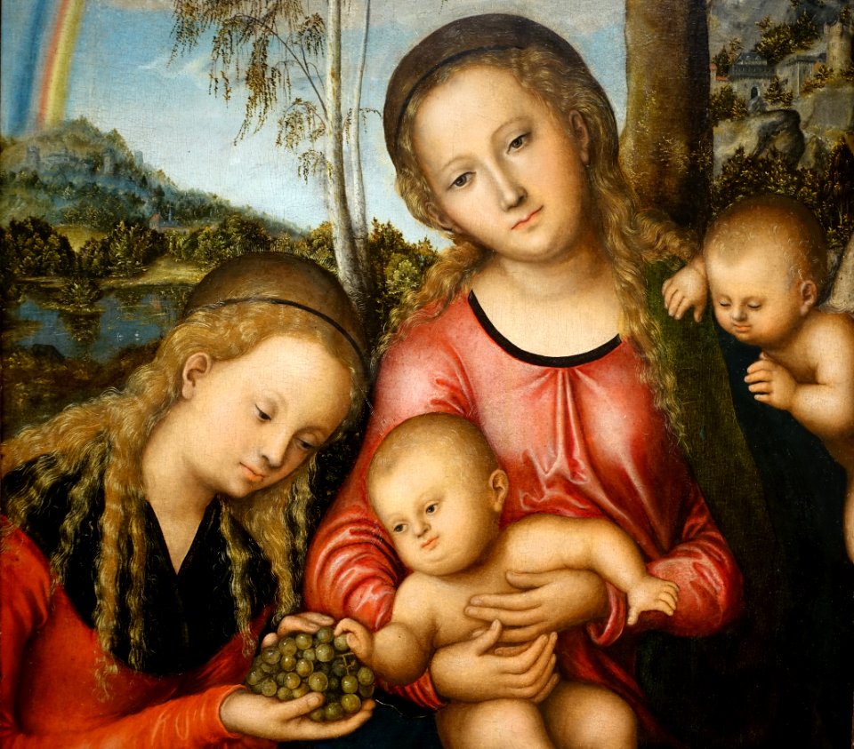 Madonna and Child with St. Catherine, by Lucas Cranach the Elder, detail, c. 1515, oil on panel - Portland Art Museum - Portland, Oregon - DSC08936