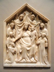 Madonna and Child with Queen Sancia, Saints, and Agnels, by Tino di Camaino, c. 1335, marble - National Gallery of Art, Washington - DSC00155 photo