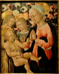Madonna and Child with Angels, by Giovanni di Paolo, Siena, c. 1475, tempera on panel - San Diego Museum of Art - DSC06657 photo