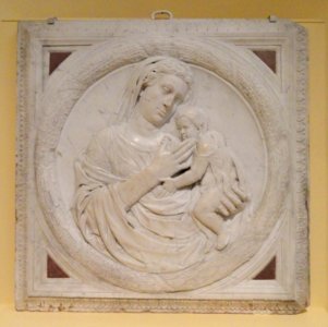 Madonna and Child, known as the Mendelssohn Madonna, copy after Michelozzo, 19th century, marble - San Diego Museum of Art - DSC06587 photo