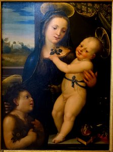Madonna and Child with St John the Baptist, by Marriotto Albertinelli, 1400s - Gallery - Harewood House - West Yorkshire, England - DSC02009