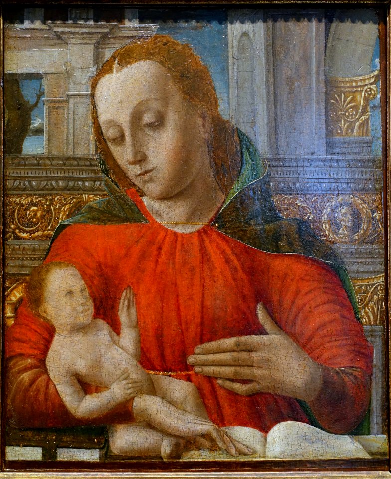 Madonna and Child, follower of Bartolomeo Suardi, called Bramantino, Milan, c. 1500, oil on panel - Blanton Museum of Art - Austin, Texas - DSC07721