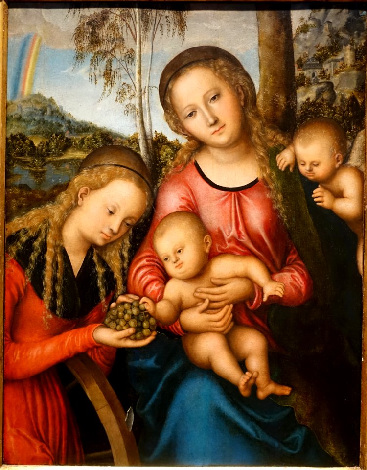 Madonna and Child with St. Catherine, by Lucas Cranach the Elder, c. 1515, oil on panel - Portland Art Museum - Portland, Oregon - DSC08935