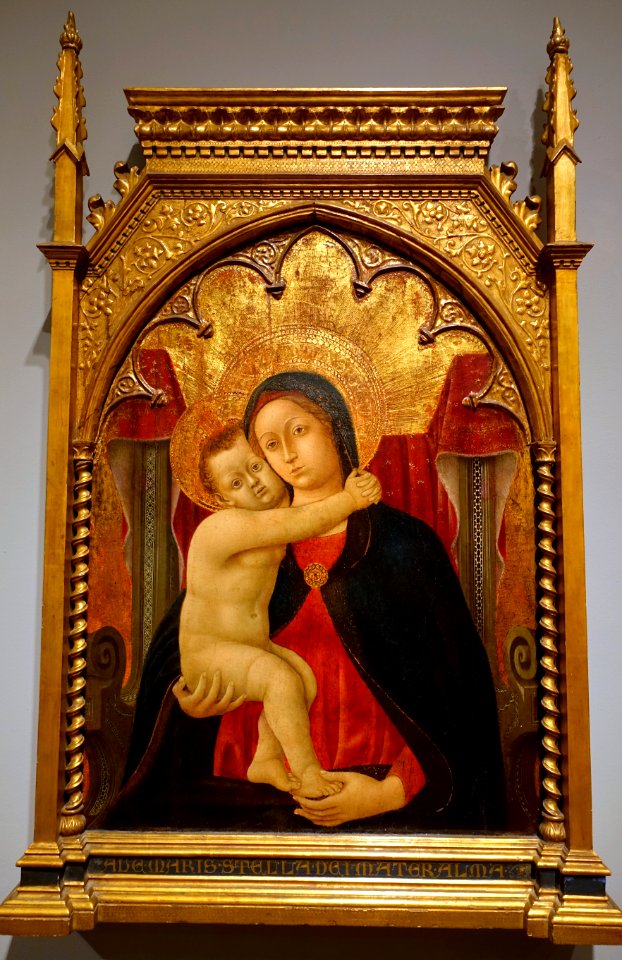 Madonna and Child, by Domenico di Bartolo, Italian, c. 1436, tempera on wood panel - Princeton University Art Museum - DSC06647