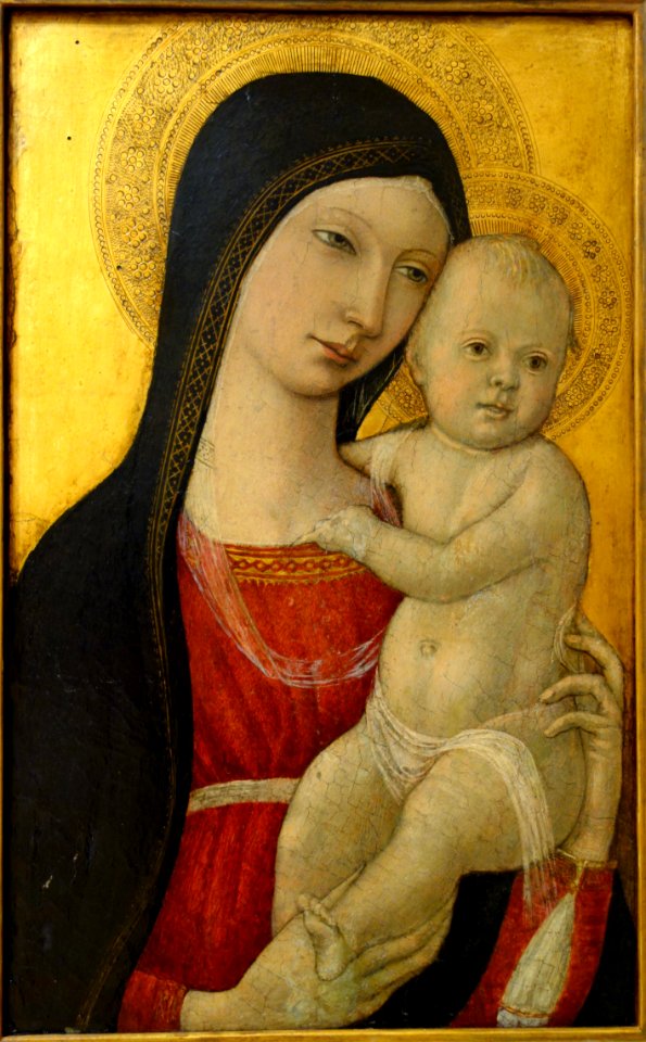 Madonna and Child by Guidoccio di Giovanni Cozzarelli, Italy (Siena), c. 1480-1485, tempera and gold on wood panel - Chazen Museum of Art - DSC02027