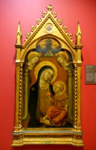 Madonna and Child with Angels, by Niccolo di ser Sozzo Tegliacci, c. 1360, tempera on wood panel - University of Arizona Museum of Art - University of Arizona - Tucson, AZ - DSC08208