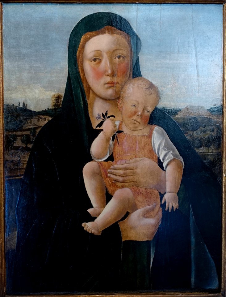 Madonna and Child by the School of Bellini, late 1400s, oil on panel - Gallery - Harewood House - West Yorkshire, England - DSC02002