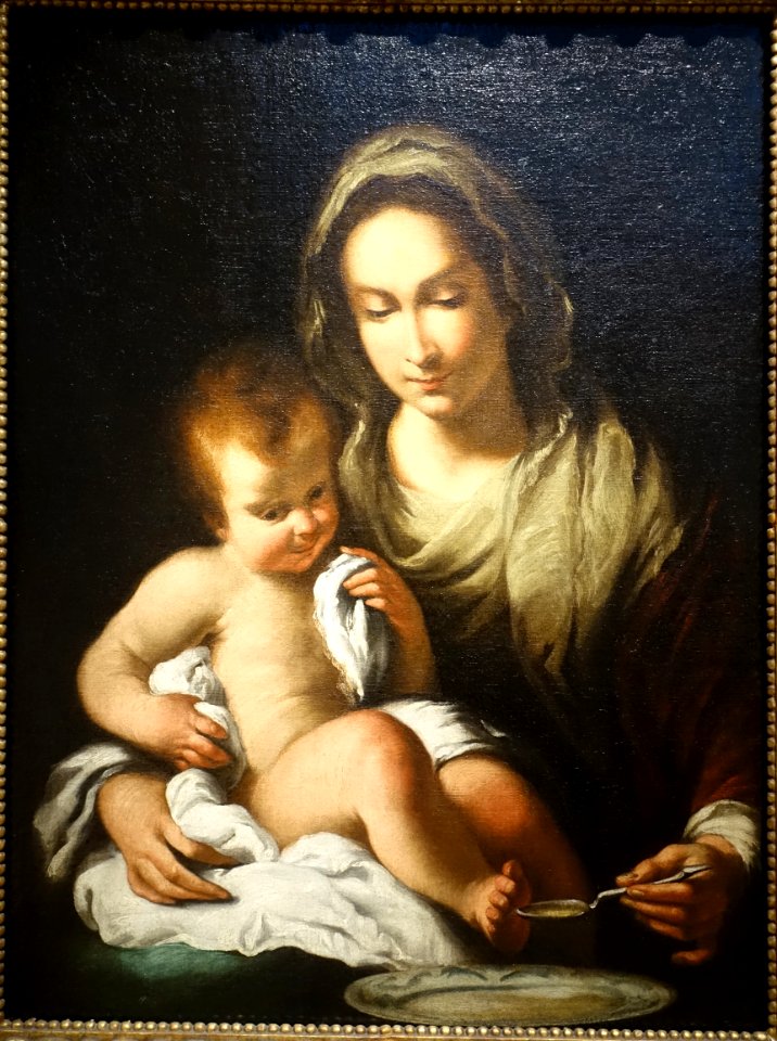 Madonna della Pappa, by Bernardo Strozzi, 1600-1650, oil on canvas - Portland Art Museum - Portland, Oregon - DSC08923
