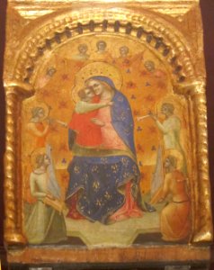 Madonna and Child with Angels, Crucifixion, and Saints by Lorenzo Veneziano, San Diego Museum of Art (detail)