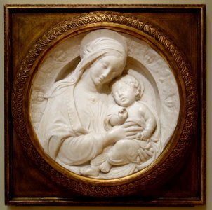 Madonna and Child, workshop of Benedetto da Maiano (Benedetto di Leonardo d'Antonio), Italy, 1490s, marble - Chazen Museum of Art - DSC02005 photo