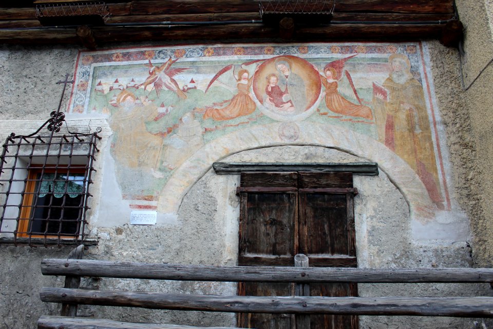 Madonna e Santi Francesco e Antonio Abate (1506), Leone fu Giovanni di Grosotto - Casa Magatelli - Bormio