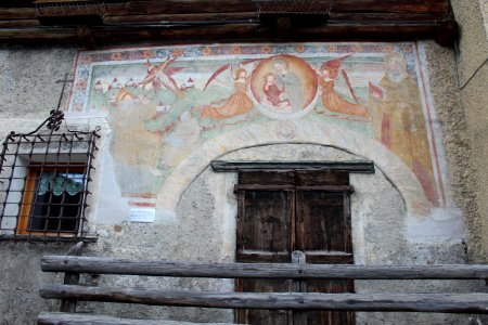 Madonna e Santi Francesco e Antonio Abate (1506), Leone fu Giovanni di Grosotto - Casa Magatelli - Bormio