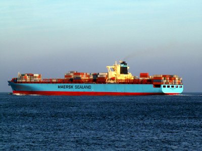 Maersk Safmarine Himalaya p2, leaving Port of Rotterdam, Holland 14-Jan-2006