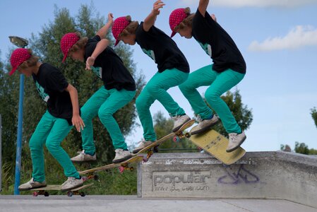 Skateboarder legs outdoor photo