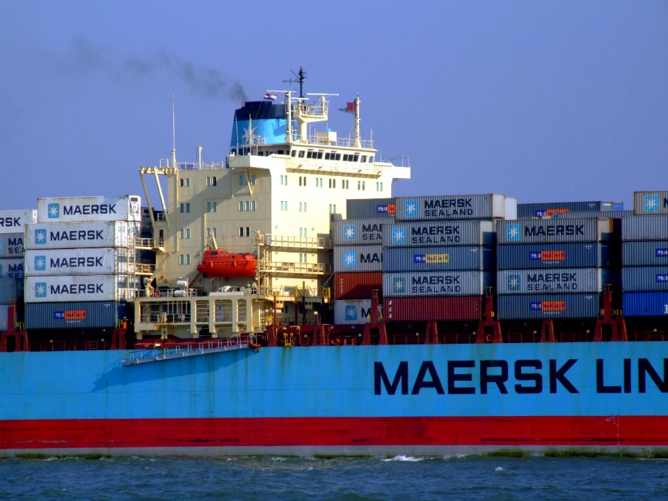 Maersk Mytilini p4 approaching Port of Rotterdam, Holland 01-Apr-2007