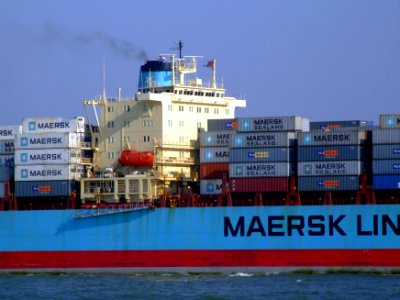 Maersk Mytilini p4 approaching Port of Rotterdam, Holland 01-Apr-2007