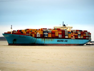 Maersk Karlskrona (ship, 1996), IMO 9085558 - Callsign A8PW8, into Berendrechtsluis, Port of Antwerp pic8
