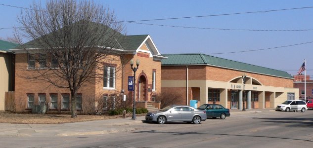 Madison, Nebraska library from SW