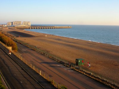 Madeira Drive and Brighton Marina seen from Marine Drive, Kemp Town, Brighton (December 2016)