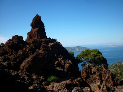 Volcanic landscape stones photo