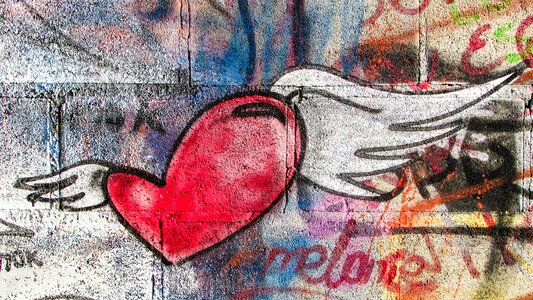 Romance graffiti wall