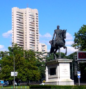 Madrid - Calle de Alcalá, Monumento a Espartero y Torre de Valencia