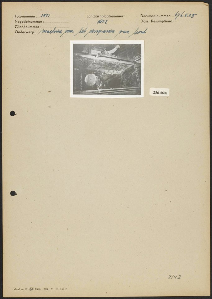 Machine voor het verspanen van hout, Bestanddeelnr 256-4601