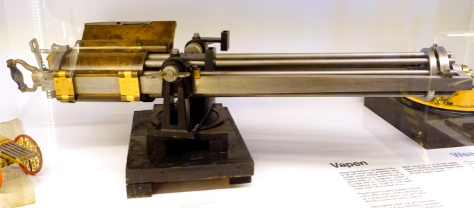 Machine gun, experimental model by Helge Palmcrantz, 1873 AD, TM13346 - Tekniska museet - Stockholm, Sweden - DSC01554